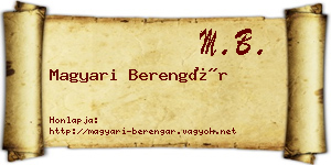 Magyari Berengár névjegykártya